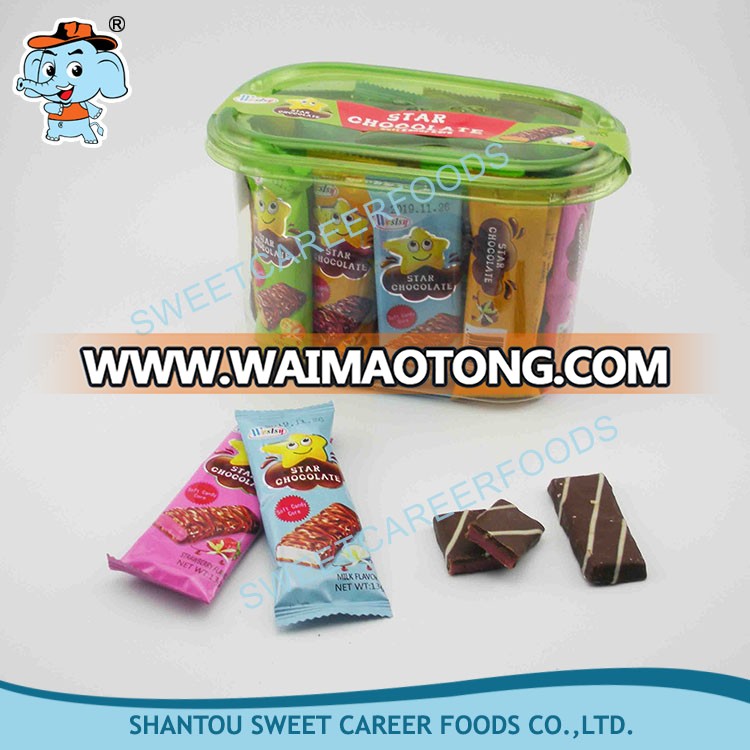 sandwich chocolate coated with soft candy filled sweets